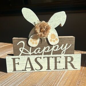 Happy Easter Bunny Wooden Table Decor